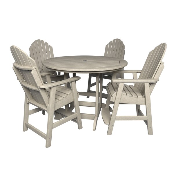 Highwood Usa Hamilton 5pc Round Counter Height Outdoor Patio Furniture Dining Set AD-CNA48-WAE - main